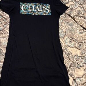 Chaps NavyT-shirt Dress with Blue Floral Logo - size small